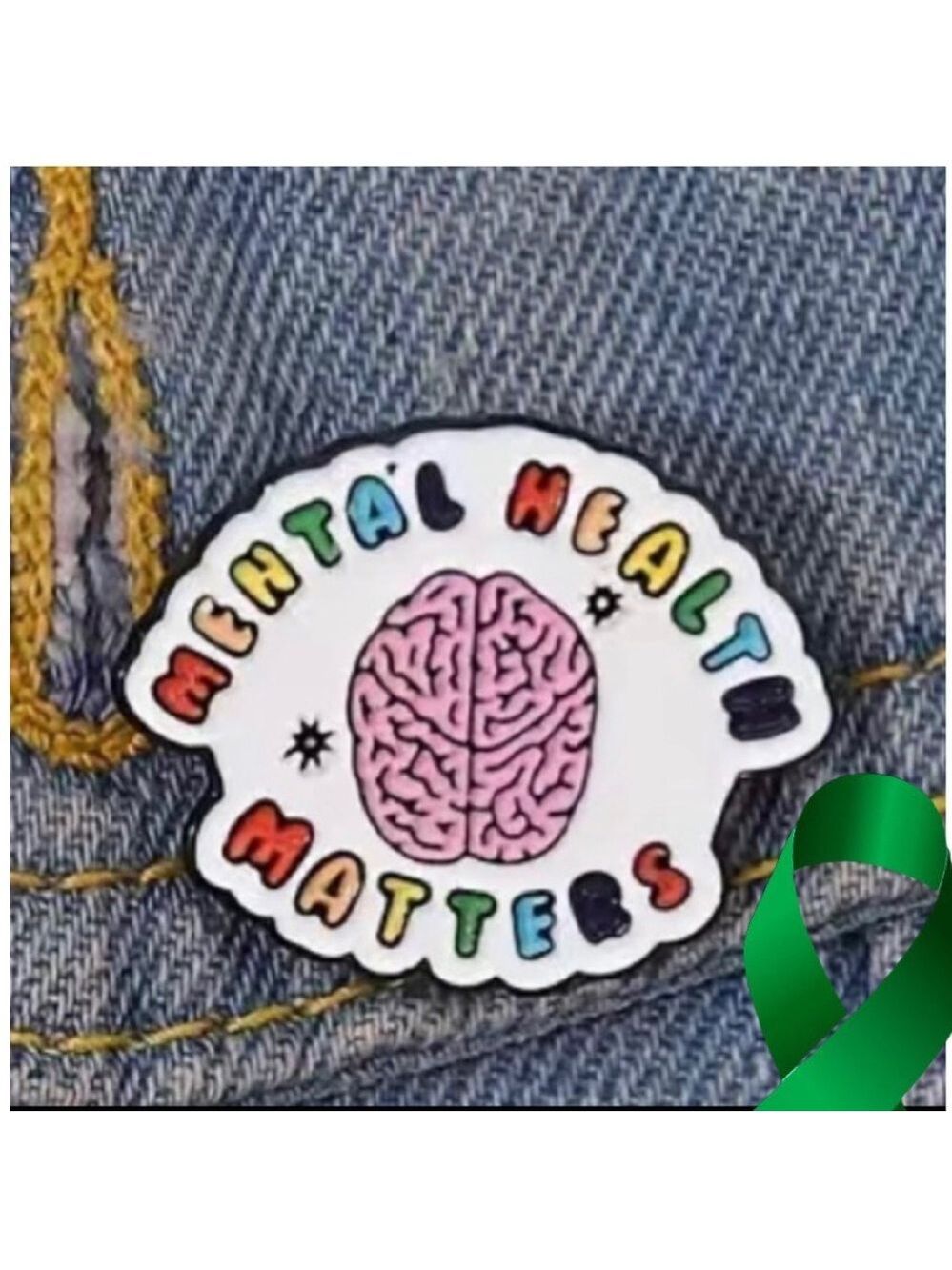 Mental Health Matters colorful enamel cartoon pin lapel brooch